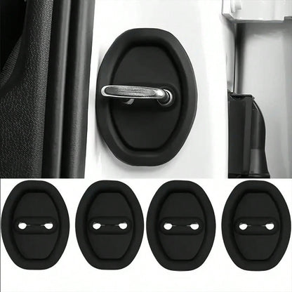 4pcs/2pcs Car Door Lock Silicone Cover, Quiet Car Mat, Stable Exterior Accessories, Car Noise Reduction Protective Silicone Cover- Auto Parts