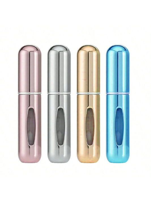 4pcs 5ml Portable Refillable Perfume Atomizer Spray Bottle Fragrance Pump With Travel Case