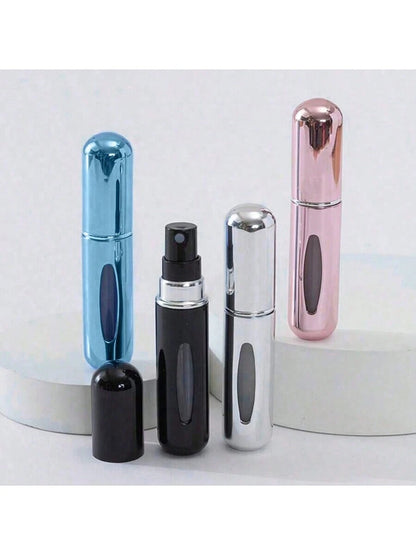 4pcs 5ml Portable Refillable Perfume Atomizer Spray Bottle Fragrance Pump With Travel Case