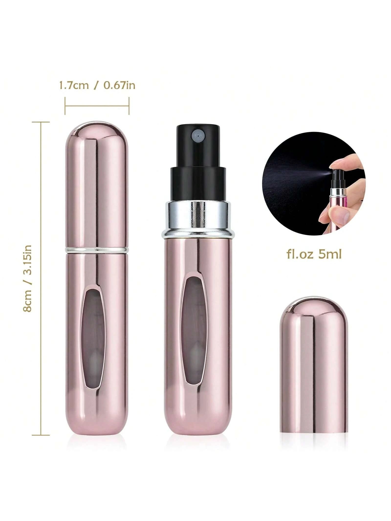 4pcs 5ml Portable Refillable Perfume Atomizer Spray Bottle Fragrance Pump With Travel Case