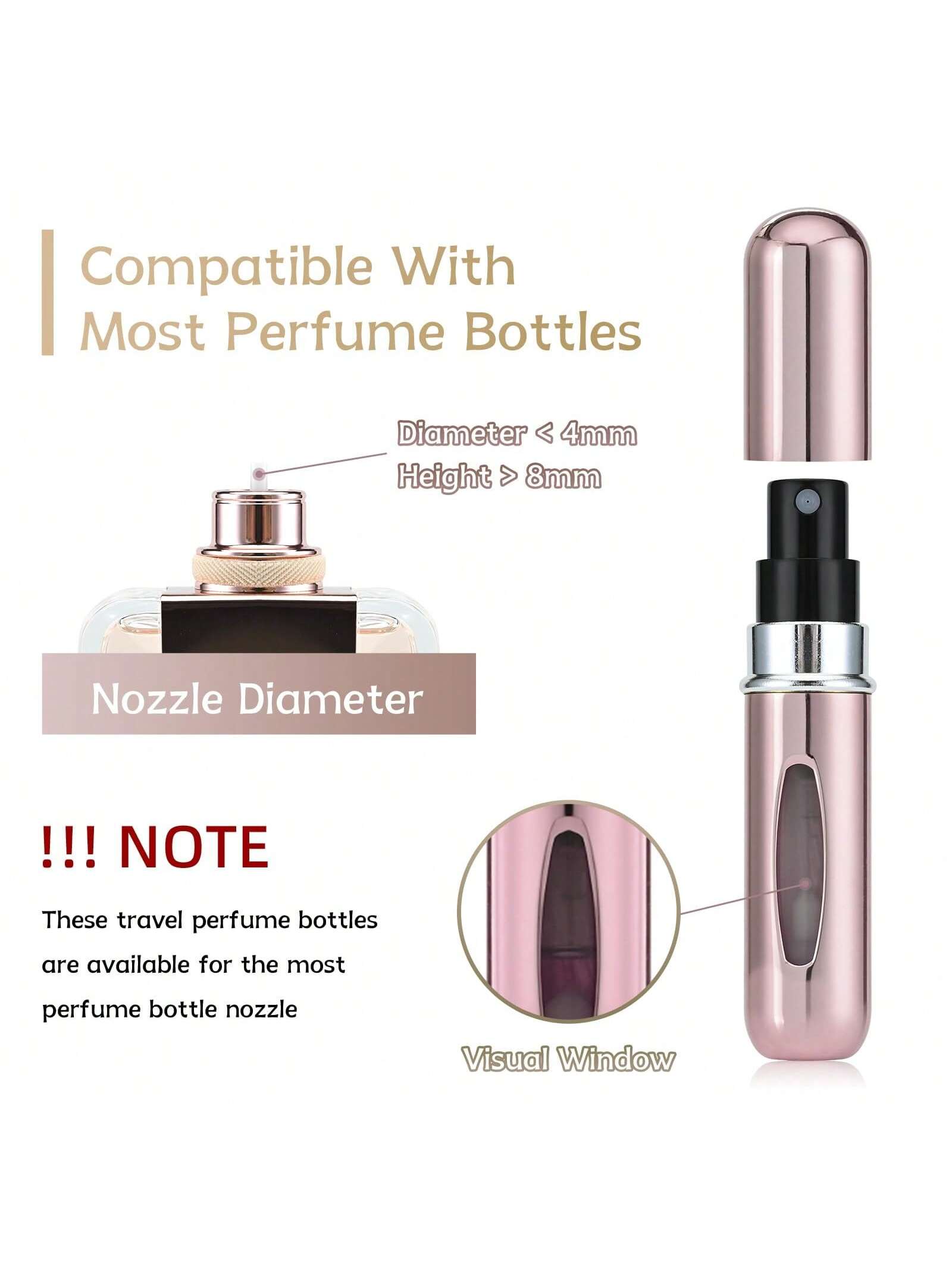 4pcs 5ml Portable Refillable Perfume Atomizer Spray Bottle Fragrance Pump With Travel Case