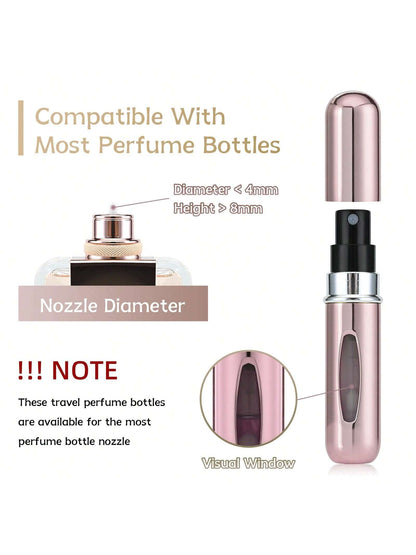 4pcs 5ml Portable Refillable Perfume Atomizer Spray Bottle Fragrance Pump With Travel Case