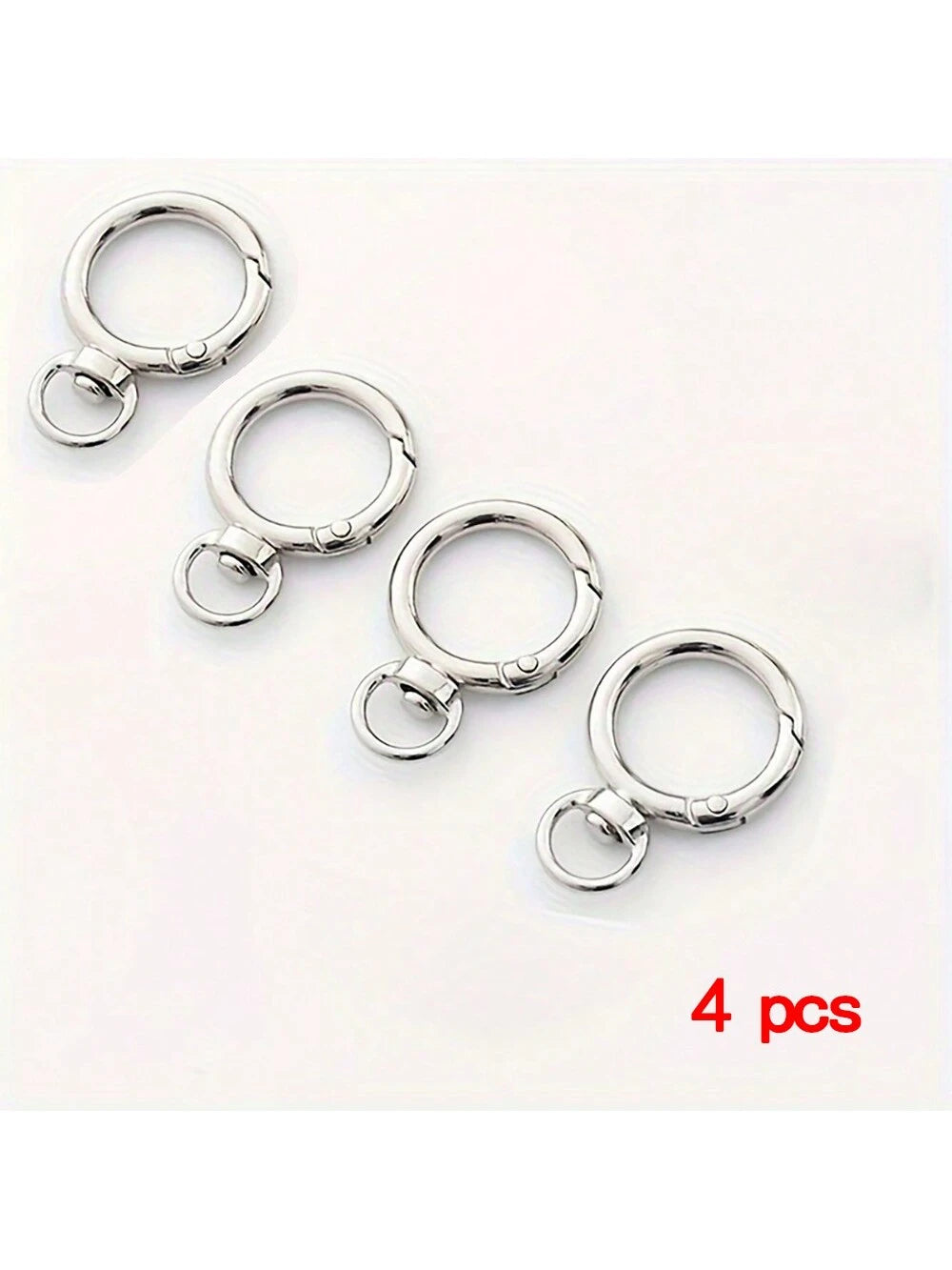 4pcs/6pcs/8pcs/10pcs/12pcs Zinc Alloy Bag Hardware Spring Snap Clips Metal Rings Suitable For Phone Cases, Bags, Key Chains