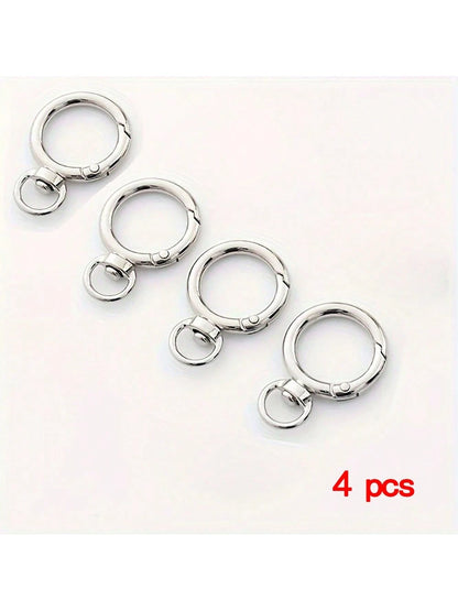 4pcs/6pcs/8pcs/10pcs/12pcs Zinc Alloy Bag Hardware Spring Snap Clips Metal Rings Suitable For Phone Cases, Bags, Key Chains