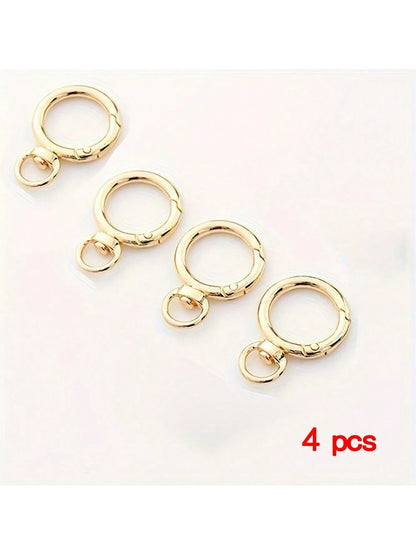 4pcs/6pcs/8pcs/10pcs/12pcs Zinc Alloy Bag Hardware Spring Snap Clips Metal Rings Suitable For Phone Cases, Bags, Key Chains