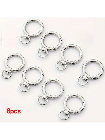 4pcs/6pcs/8pcs/10pcs/12pcs Zinc Alloy Bag Hardware Spring Snap Clips Metal Rings Suitable For Phone Cases, Bags, Key Chains
