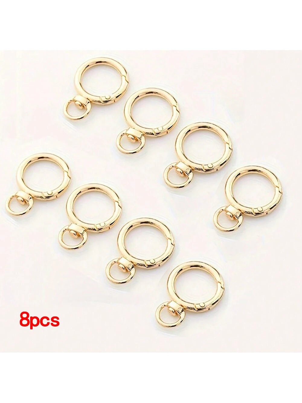 4pcs/6pcs/8pcs/10pcs/12pcs Zinc Alloy Bag Hardware Spring Snap Clips Metal Rings Suitable For Phone Cases, Bags, Key Chains