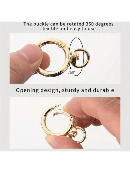 4pcs/6pcs/8pcs/10pcs/12pcs Zinc Alloy Bag Hardware Spring Snap Clips Metal Rings Suitable For Phone Cases, Bags, Key Chains