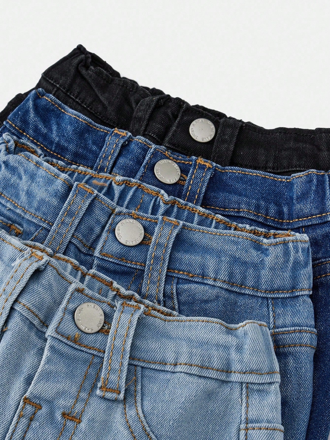 4pcs Baby Boys' Faded Simple Daily Jeans Chic Autumn/Winter