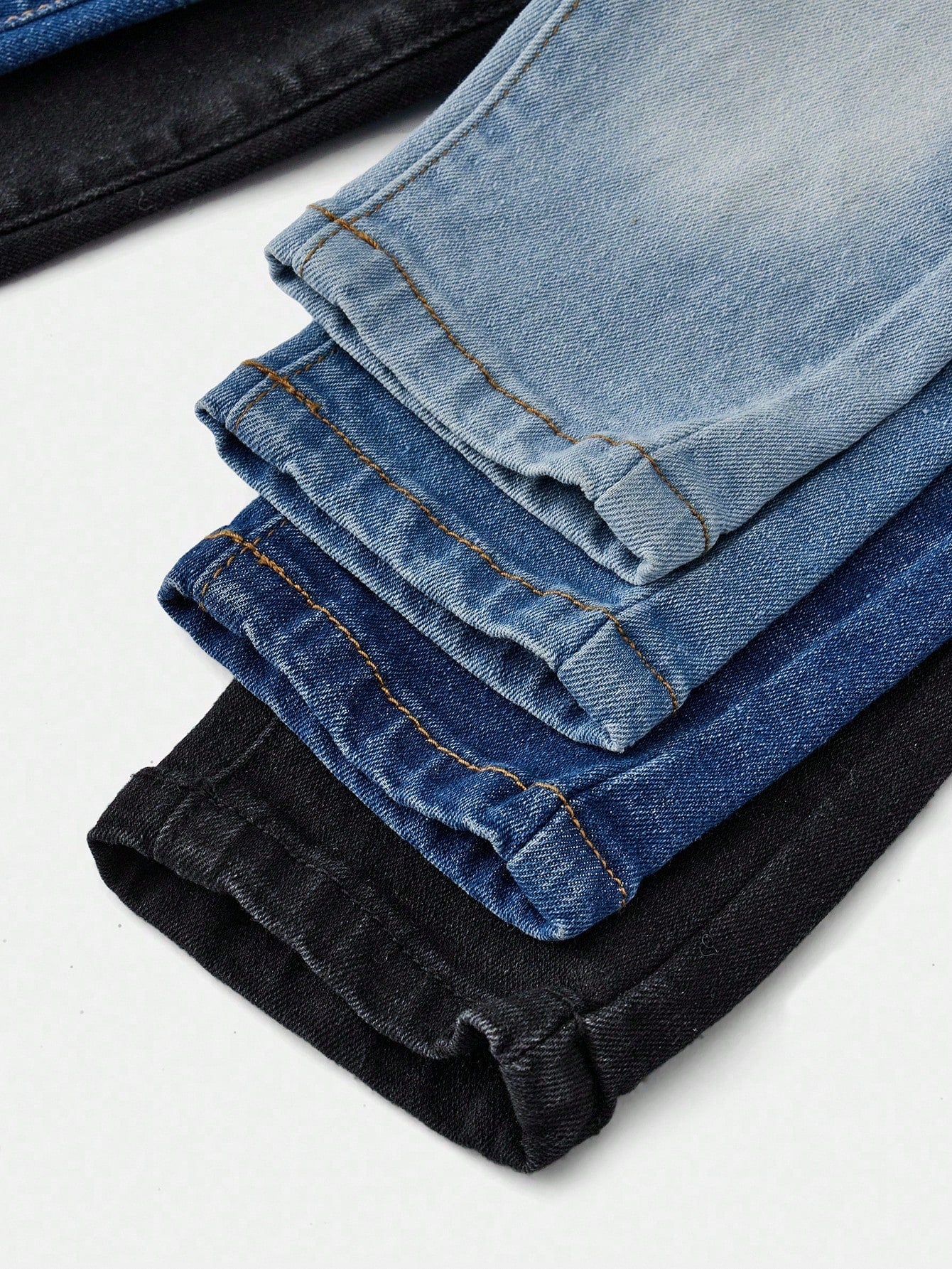 4pcs Baby Boys' Faded Simple Daily Jeans Chic Autumn/Winter