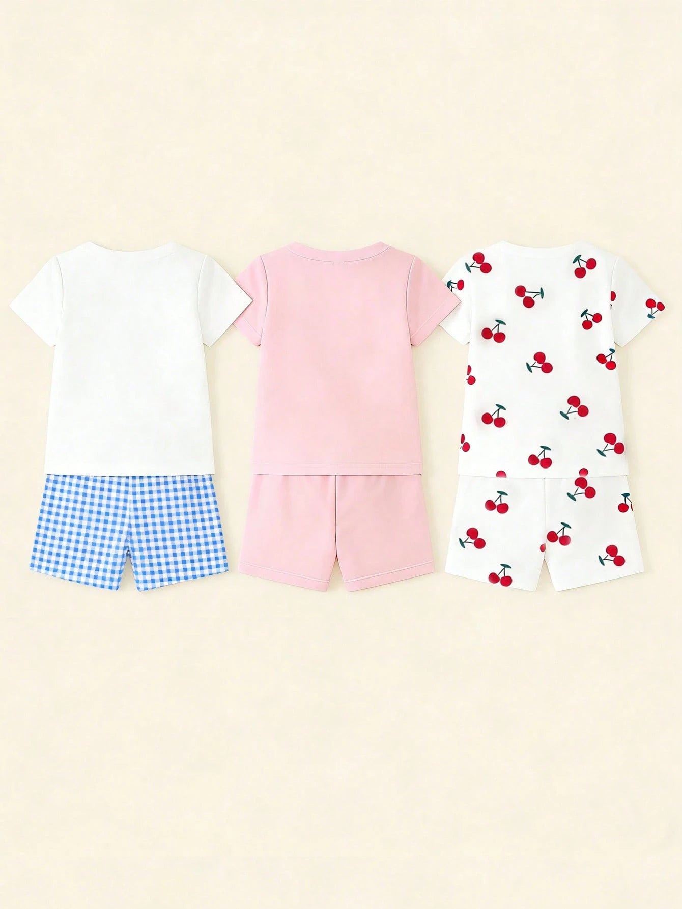 4pcs Baby Girls Pajama Set, Cute Star, Rainbow, Unicorn Print Tight Fit Short Sleeve Top And Shorts, 2 Sets As Baby Holiday Gift