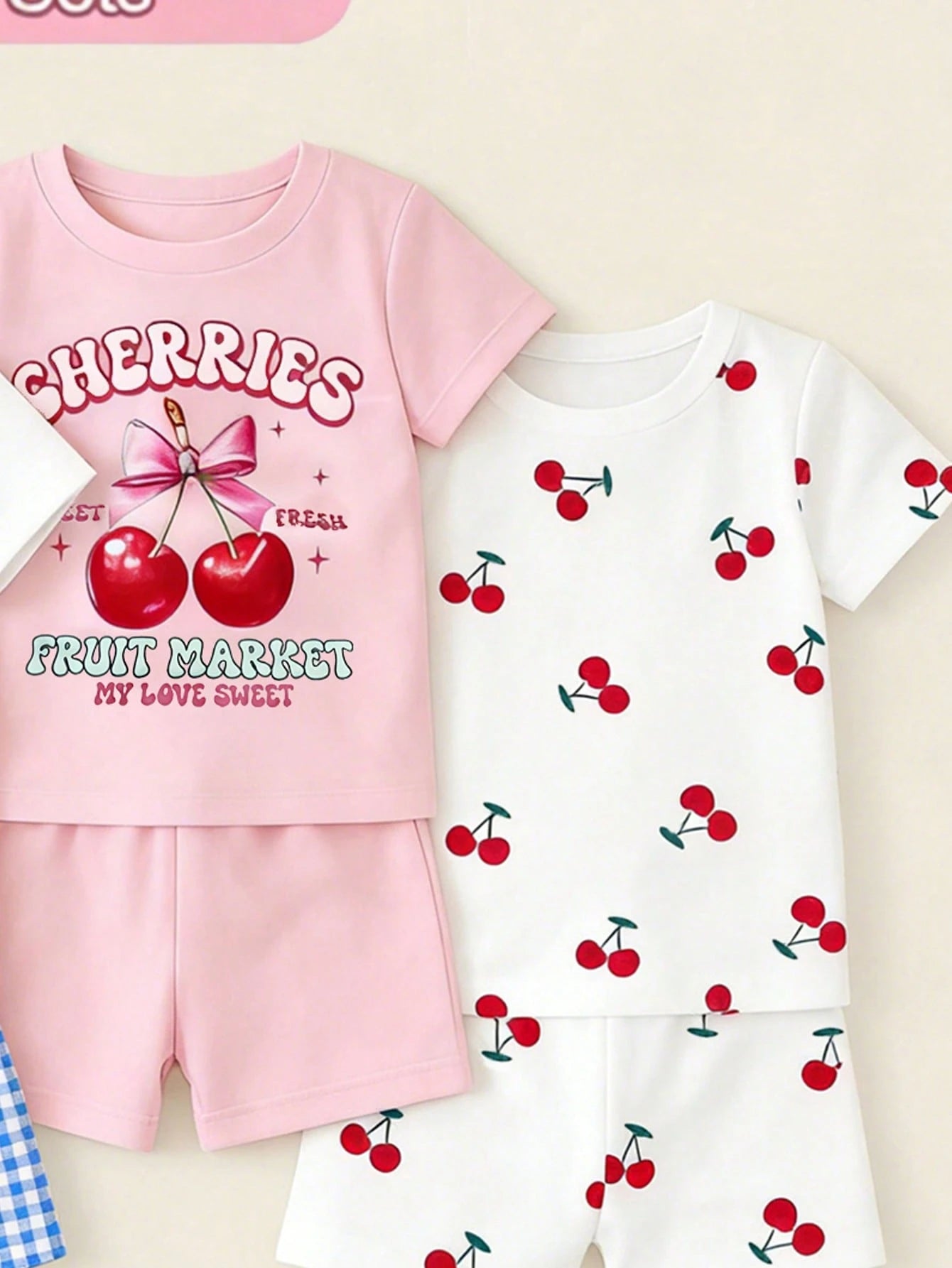 4pcs Baby Girls Pajama Set, Cute Star, Rainbow, Unicorn Print Tight Fit Short Sleeve Top And Shorts, 2 Sets As Baby Holiday Gift