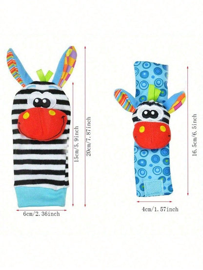 4pcs Baby Rattle Toy Set, Sensory Toys, Toe Exploration Socks Wrist Rattle Bracelet, Suitable For Halloween, Thanksgiving, Christmas, Easter And Other Holiday Gifts