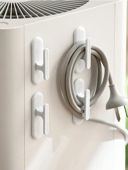 4pcs Cable Winder Organizer Clips, Home & Kitchen Appliance Cord Tidy Holder, Power Cord Wrap Clips With Hooks Cable Organizer