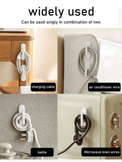 4pcs Cable Winder Organizer Clips, Home & Kitchen Appliance Cord Tidy Holder, Power Cord Wrap Clips With Hooks Cable Organizer