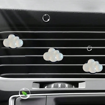 4pcs Fine Glitter Cloud Resin Car Air Vent Decor, Premium Elegant Minimalist, Suitable For Women's Car Interior Accessories, Holiday Gift Choice, Fragrance-Free- For Decoration Only
