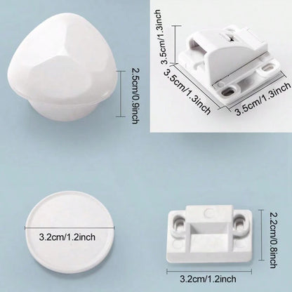 4pcs Magnetic Lock Set + 1 Key, Multi-Functional Home Use, Includes Installation Accessories, Invisible Safety Lock For Drawers, Cabinets, Parallel Doors