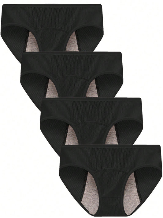 4pcs/Pack Soft Breathable Mesh Teenage Girls' Period Underwear