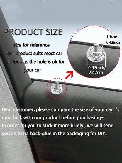 4pcs Pink Car Interior Door Lock Decoration Ring & Sticker & Handle Cover Compatible With Mercedes-benz C-class C200l Glc260 C260l Auto Accessories
