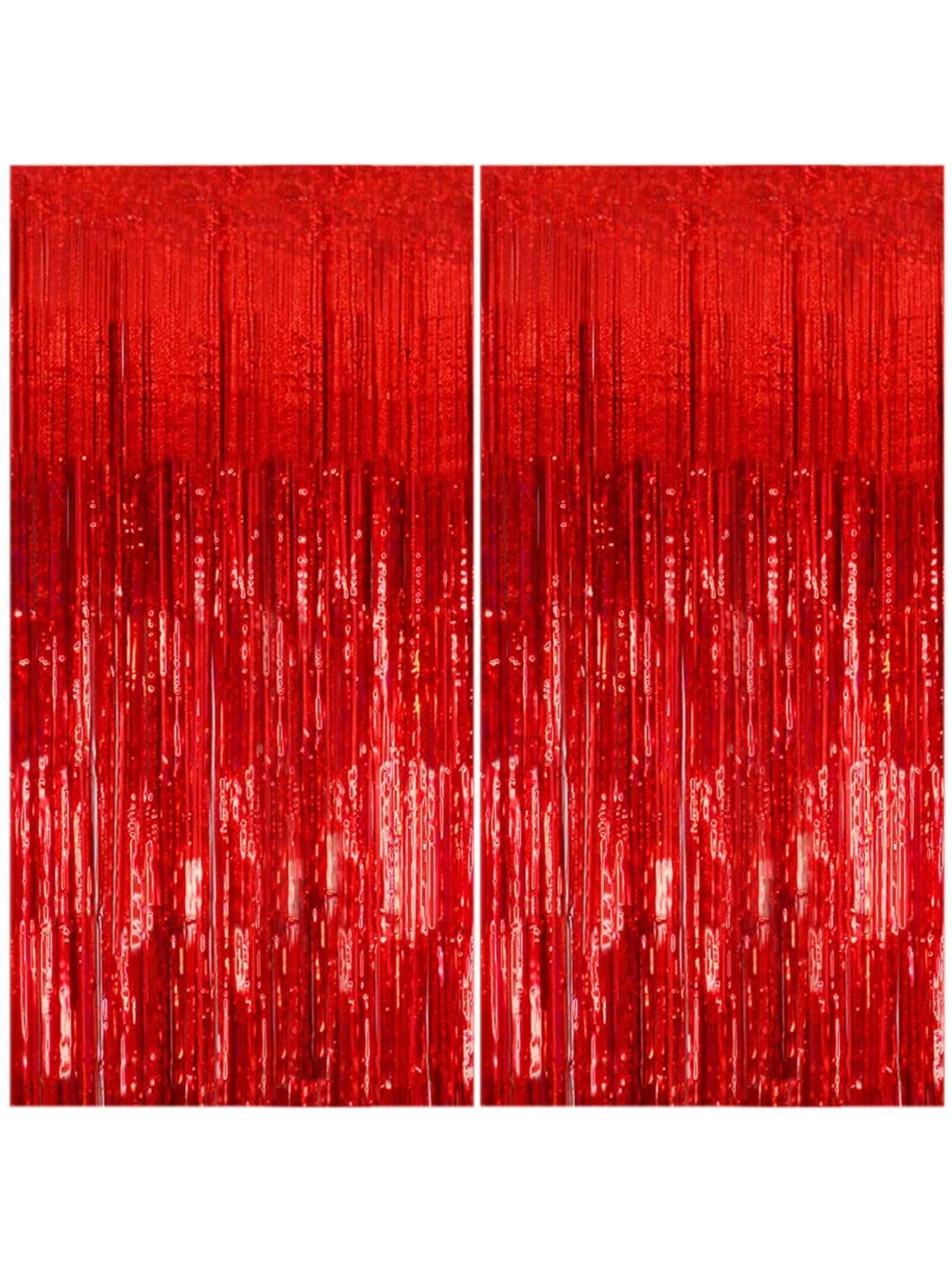 4pcs/Set Metallic Foil Curtain Backdrop, Silver Metallic Fringe Curtain, Suitable For Birthday, Wedding, Engagement, Baby Shower, Bachelorette Party, Christmas, Holiday Celebration, Mother's Day, Grad