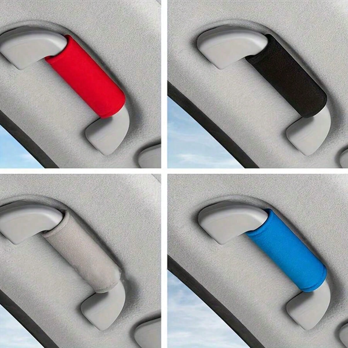 4pcs Soft Car Door Handle Covers, Universal Car Roof Grab Handle Covers, Protect Your Vehicle Interior, Easy Installation, Decorate Your Car As You Like