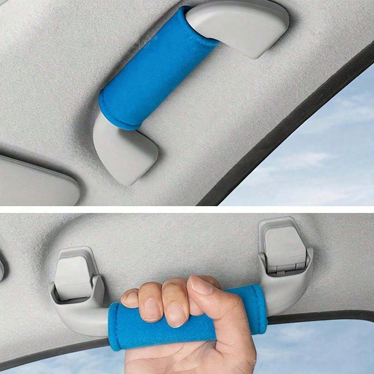 4pcs Soft Car Door Handle Covers, Universal Car Roof Grab Handle Covers, Protect Your Vehicle Interior, Easy Installation, Decorate Your Car As You Like