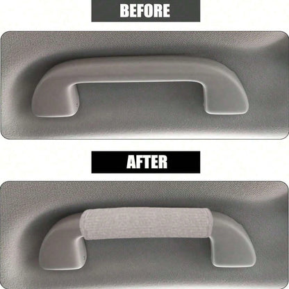 4pcs Soft Car Door Handle Covers, Universal Car Roof Grab Handle Covers, Protect Your Vehicle Interior, Easy Installation, Decorate Your Car As You Like