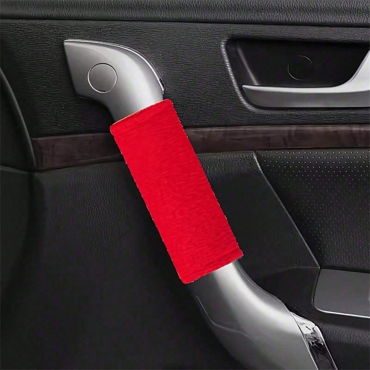 4pcs Soft Car Door Handle Covers, Universal Car Roof Grab Handle Covers, Protect Your Vehicle Interior, Easy Installation, Decorate Your Car As You Like