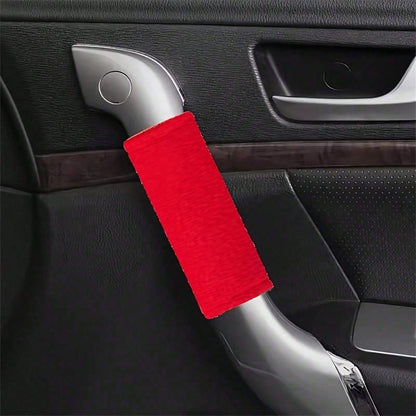 4pcs Soft Car Door Handle Covers, Universal Car Roof Grab Handle Covers, Protect Your Vehicle Interior, Easy Installation, Decorate Your Car As You Like