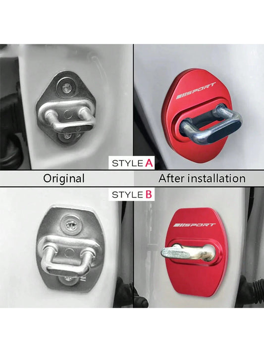 4pcs Stainless Steel Car Accessories Protecte Door Lock Covers For Toyota For Tacoma For RAV4 For Yaris For Camry For Corolla Auto Decorate Styling