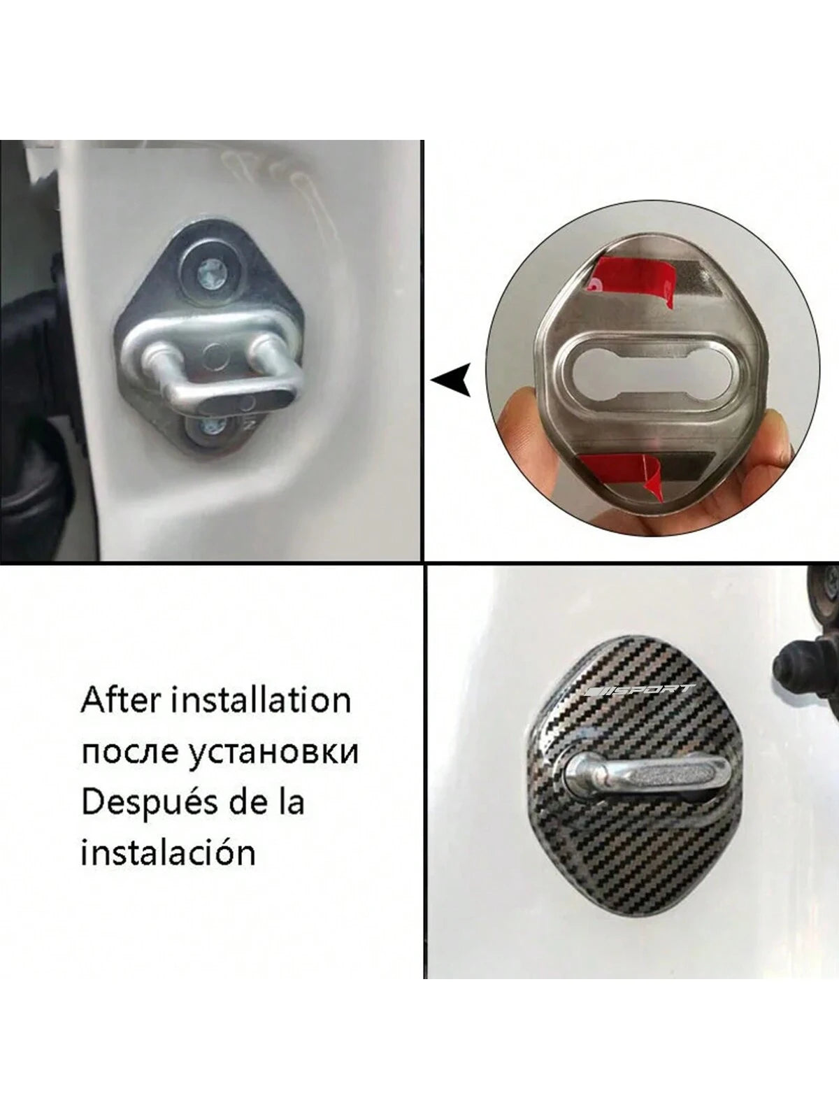 4pcs Stainless Steel Car Accessories Protecte Door Lock Covers For Toyota For Tacoma For RAV4 For Yaris For Camry For Corolla Auto Decorate Styling
