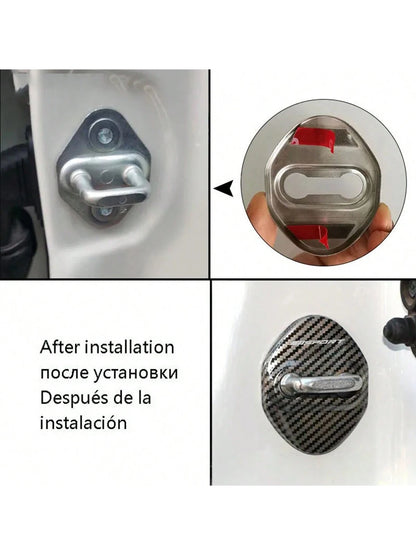 4pcs Stainless Steel Car Accessories Protecte Door Lock Covers For Toyota For Tacoma For RAV4 For Yaris For Camry For Corolla Auto Decorate Styling