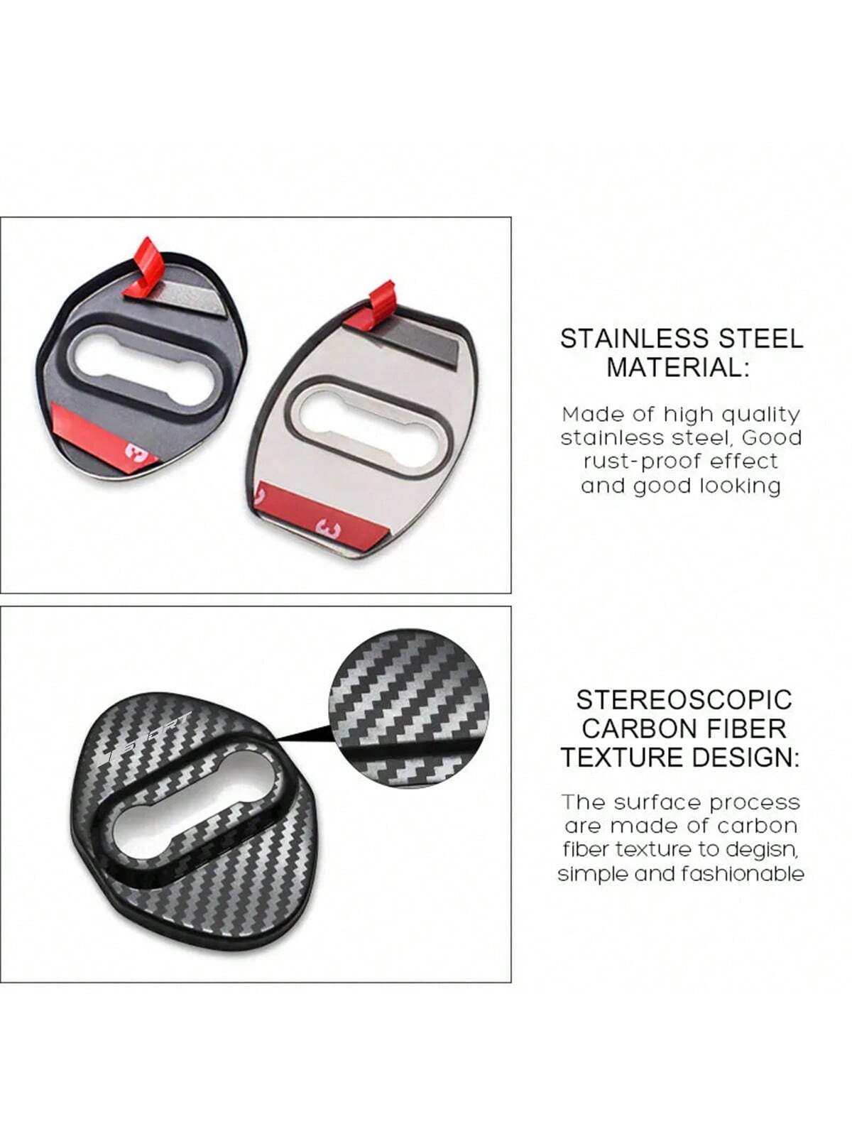 4pcs Stainless Steel Car Accessories Protecte Door Lock Covers For Toyota For Tacoma For RAV4 For Yaris For Camry For Corolla Auto Decorate Styling