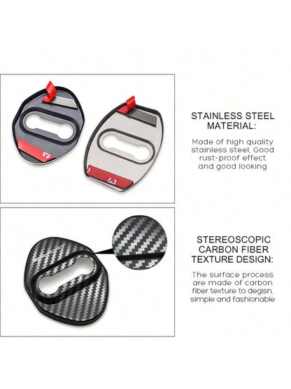 4pcs Stainless Steel Car Accessories Protecte Door Lock Covers For Toyota For Tacoma For RAV4 For Yaris For Camry For Corolla Auto Decorate Styling
