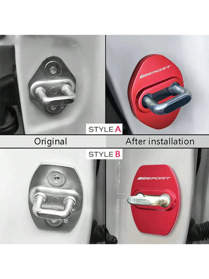 4pcs Stainless Steel Car Accessories Protecte Door Lock Covers For Toyota For Tacoma For RAV4 For Yaris For Camry For Corolla Auto Decorate Styling