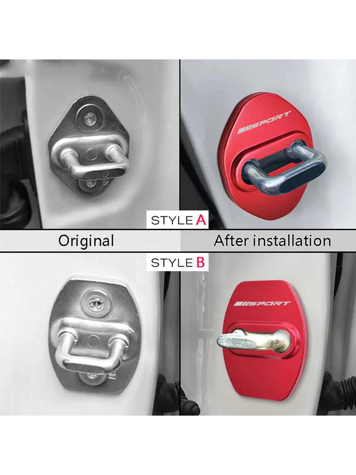 4pcs Stainless Steel Car Accessories Protecte Door Lock Covers For Toyota For Tacoma For RAV4 For Yaris For Camry For Corolla Auto Decorate Styling