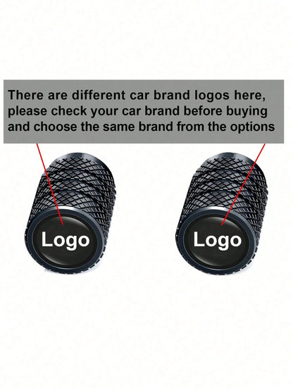 4pcs Tire Valve Stem Caps, Fit Most Vehicles, Corrosion Resistant Alloy Material, Black