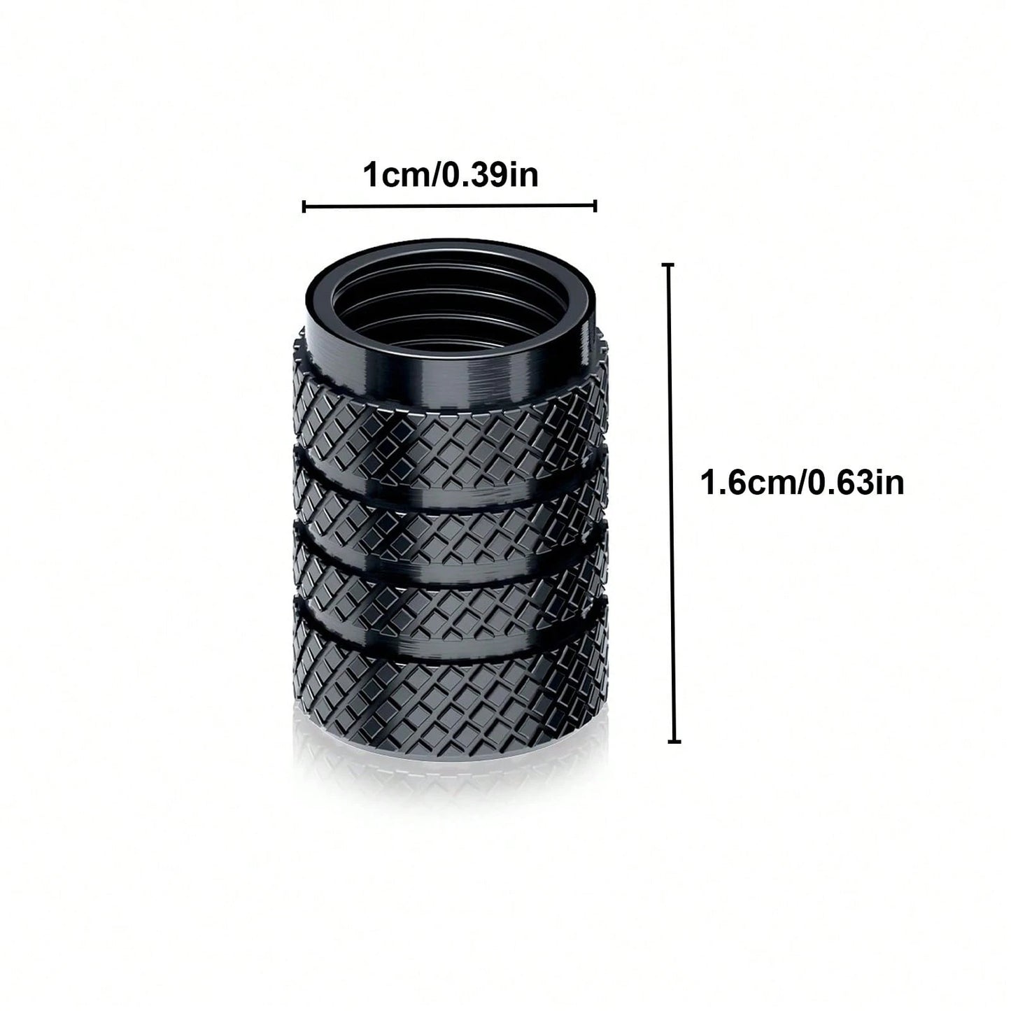 4pcs Tire Valve Stem Caps, Fit Most Vehicles, Corrosion Resistant Alloy Material, Black