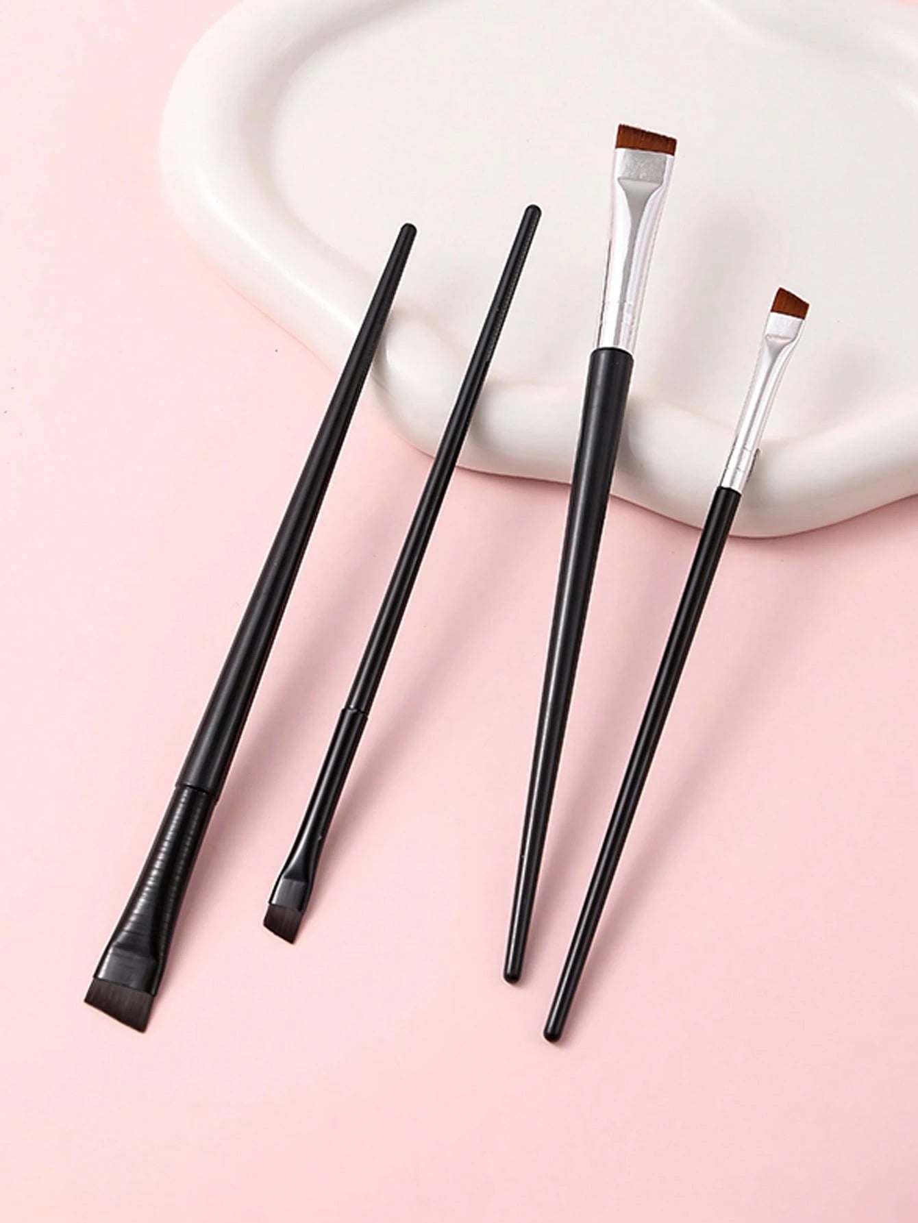 4pcs Upgraded Blade Eyeliner And Eyebrow Brush Set, Ultra-Thin & Angled & Flat Brush, Precise Detail Brush For Makeup Application, Eyebrow Brush, Eyeshadow Brush, Brush,Giveaways