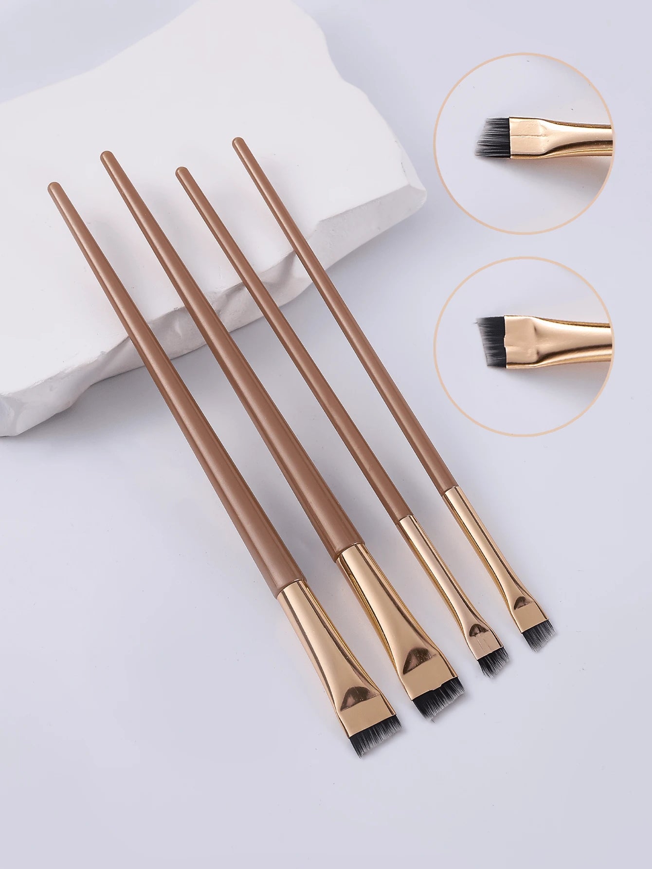 4pcs Upgraded Blade Eyeliner And Eyebrow Brush Set, Ultra-Thin & Angled & Flat Brush, Precise Detail Brush For Makeup Application, Eyebrow Brush, Eyeshadow Brush, Brush,Giveaways