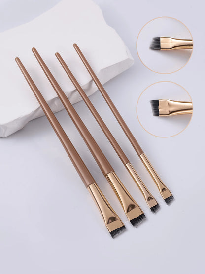 4pcs Upgraded Blade Eyeliner And Eyebrow Brush Set, Ultra-Thin & Angled & Flat Brush, Precise Detail Brush For Makeup Application, Eyebrow Brush, Eyeshadow Brush, Brush,Giveaways