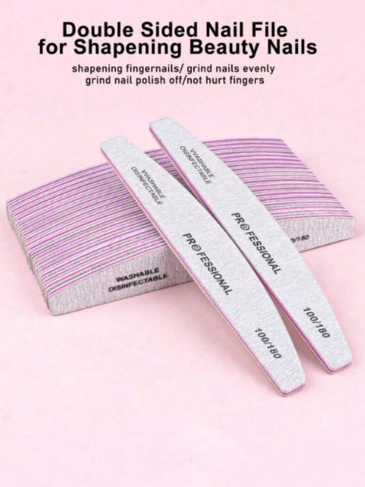 5/10pcs Crescent-Shaped Nail File Nail Polishing Tool