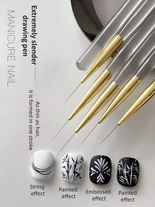 5/15/21pcs Professional Nail Art Tool Set And Eyeliner Brush Set, Fine Hair Brushes Suitable For Gel Manicure Painting, Including 5 Eyeliner Brushes (25mm, 24mm, 13mm, 10mm, 7mm), 9 Nail Brushes, 1 Re