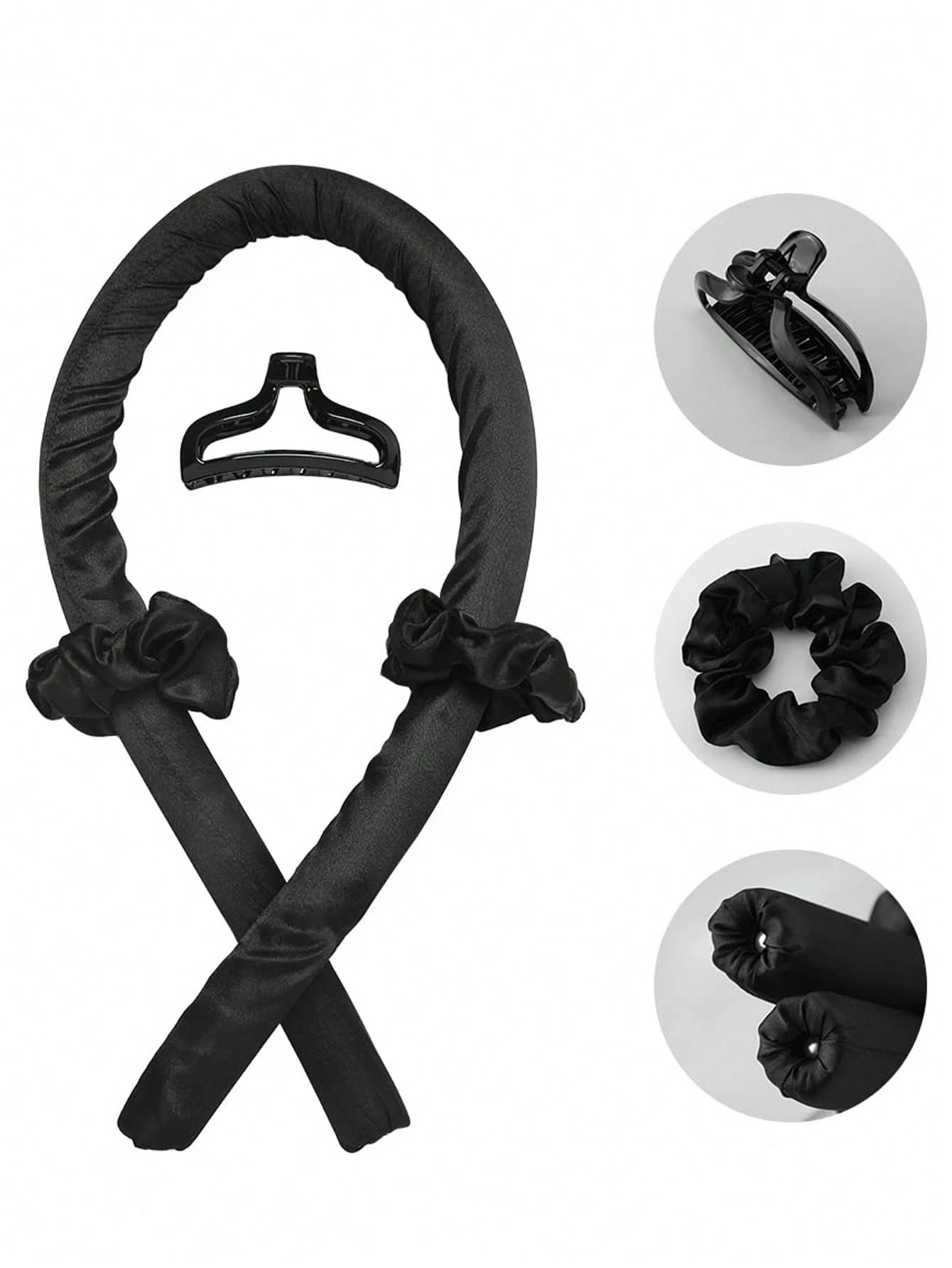 5/1pc Heatless Curling Headband Set, Includes: Heatless Curler, Satin Sleep Cap, Heatless Headband, Hair Scrunchie, Soft Sleep Cap, Comfortable And Flexible Styling Tools, Suitable For Women's Long Cu