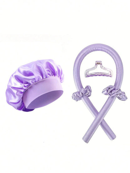 5/1pc Heatless Curling Headband Set, Includes: Heatless Curler, Satin Sleep Cap, Heatless Headband, Hair Scrunchie, Soft Sleep Cap, Comfortable And Flexible Styling Tools, Suitable For Women's Long Cu