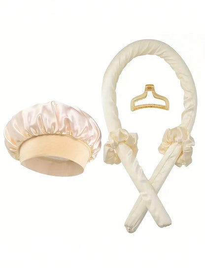5/1pc Heatless Curling Headband Set, Includes: Heatless Curler, Satin Sleep Cap, Heatless Headband, Hair Scrunchie, Soft Sleep Cap, Comfortable And Flexible Styling Tools, Suitable For Women's Long Cu