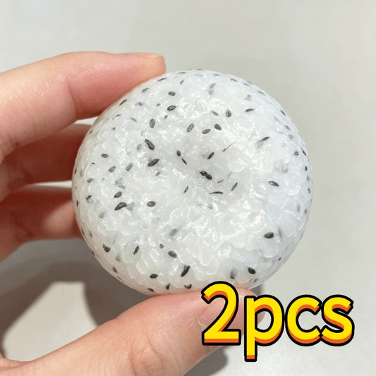 5/3/1 Pcs Sesame Rice Ball Squeeze Decor, Icy Skin Texture Moldable Squishy Fidget Toy, Handmade Slow Rebound Sensory Decompression Ball, Multi-Tactile Design With Crunchy, Wax Cracking & Clay Soft To