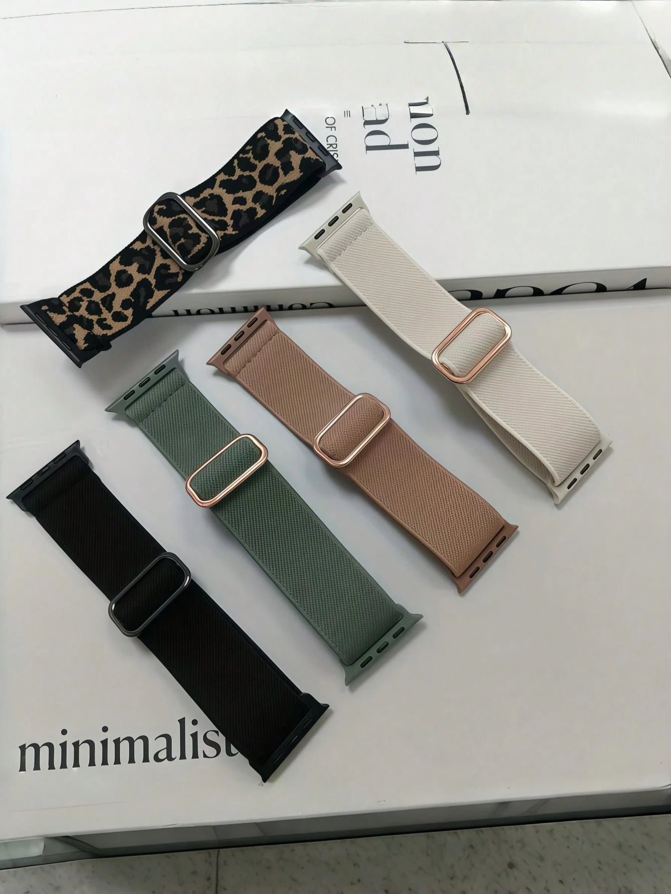 5 Packs Nylon Sport Loop Band For Apple Watch- Stretchy Comfort Strap Compatible With Ultra/SE/Series 10-1, 38-49mm