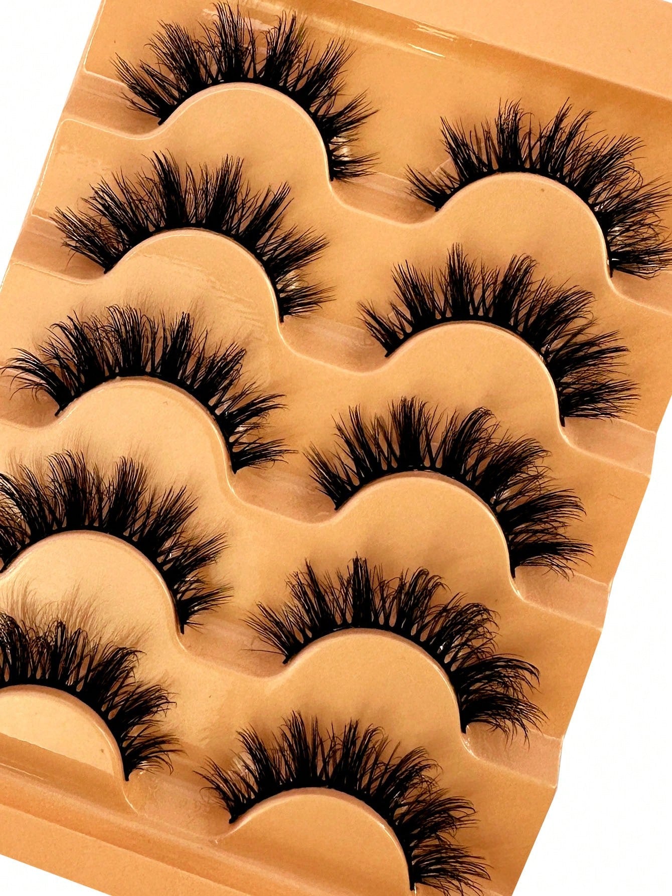 5 Pairs 5d Volume False Eyelashes, Fluffy Russian Big Curling Imitation Mink Hair Eyelashes
