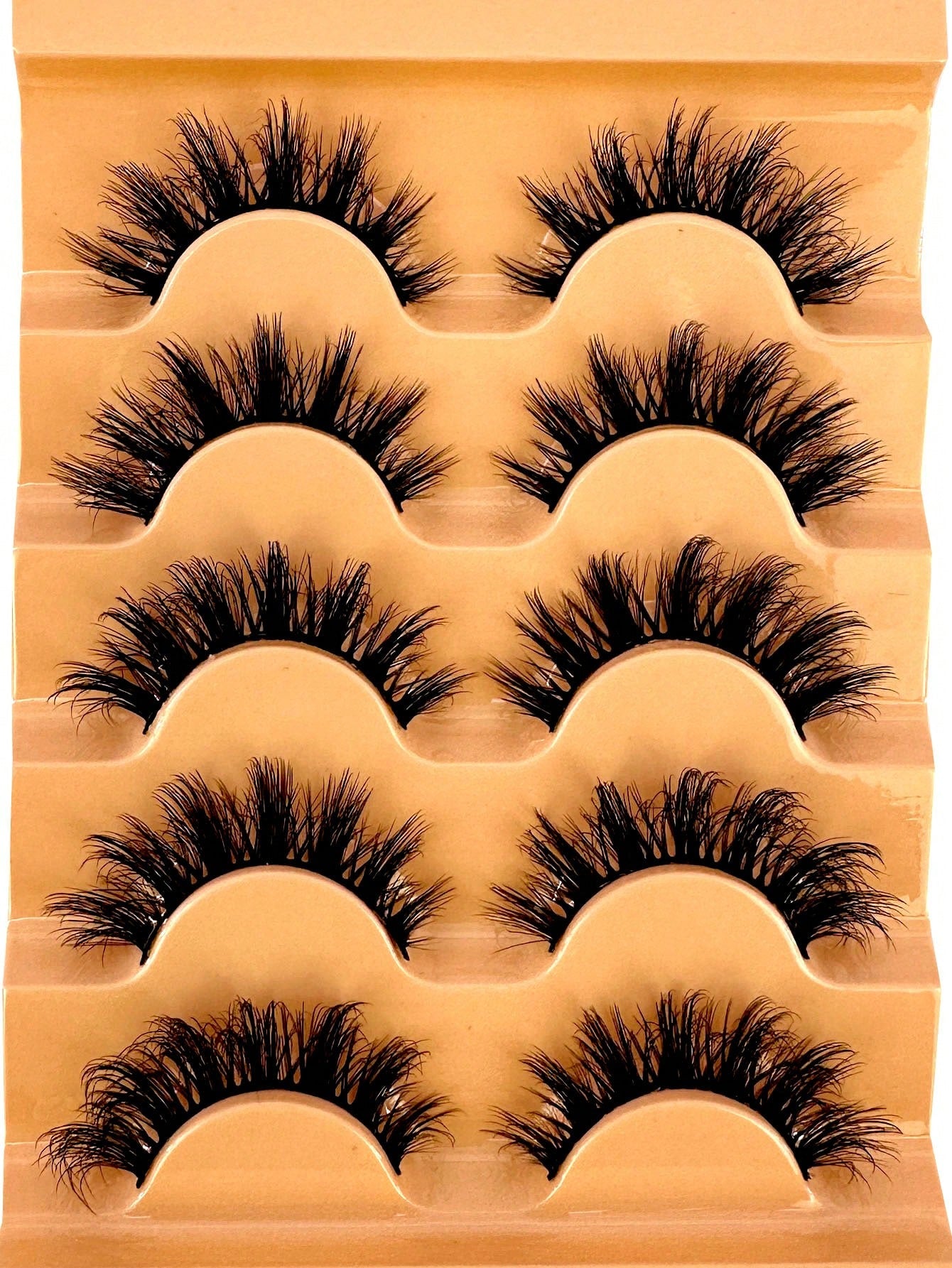 5 Pairs 5d Volume False Eyelashes, Fluffy Russian Big Curling Imitation Mink Hair Eyelashes